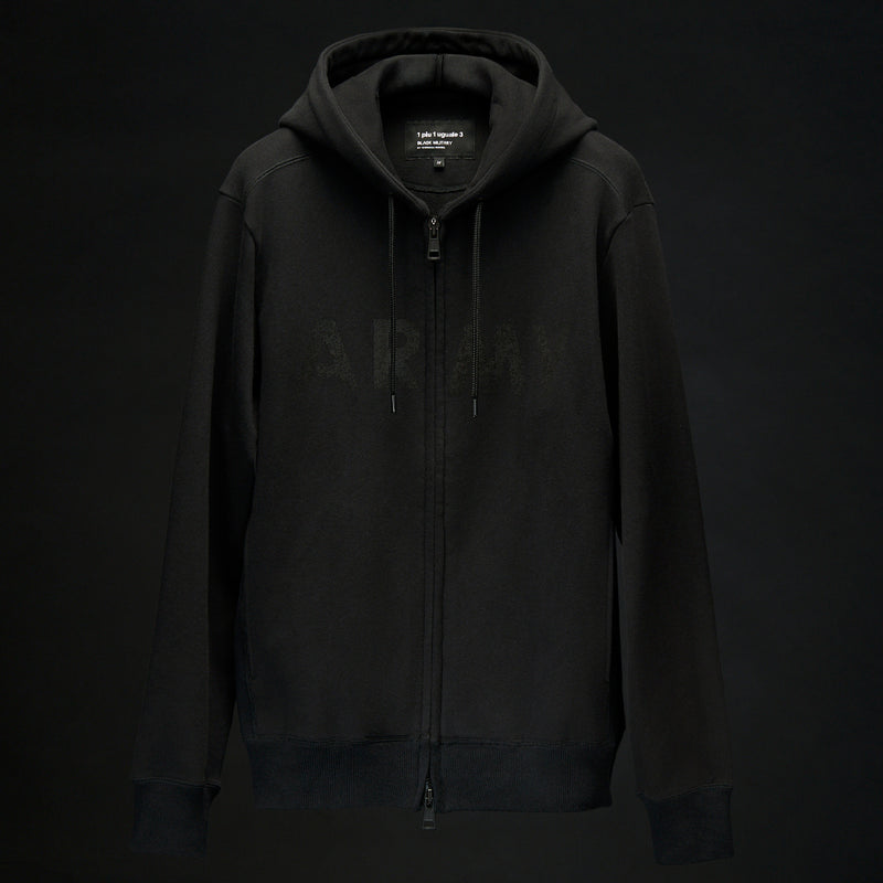 第26弾 VINTAGE LOGO ARMY SWEAT ZIP PARKA ブラック×ブラック