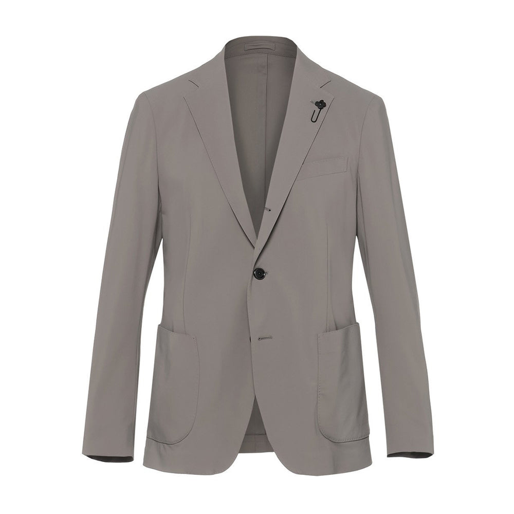 LARDINI 48 チャコールグレー イージーウェアブラッシュドテックジャージージャケット