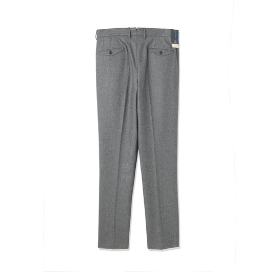 ARECHI ウールカシミヤナイロンストレッチ 1プリーツテーパードパンツ グレー