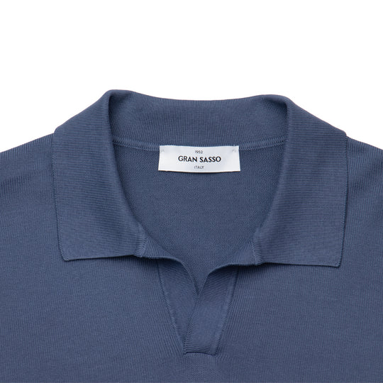 12G ソフトコットン スキッパー S/SLV ブルーグレー