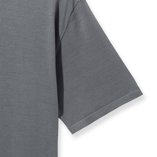 14ゲージウォッシャブルシルク ニットTシャツ グレー