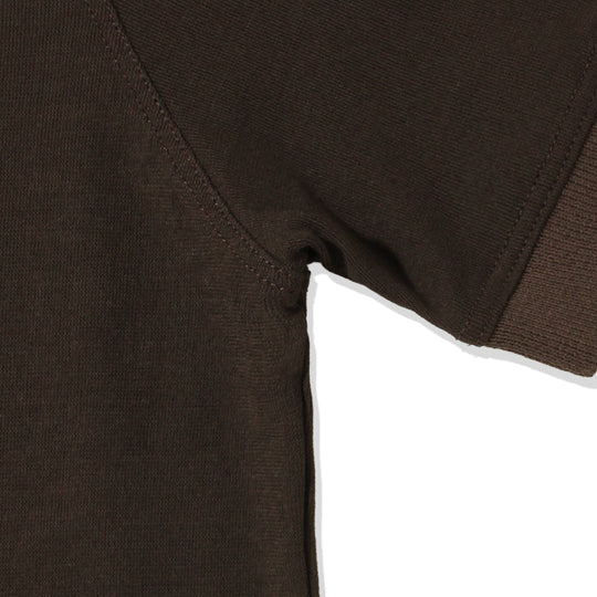 ICE COTTON & CREPE 半袖ポロ ダークブラウン