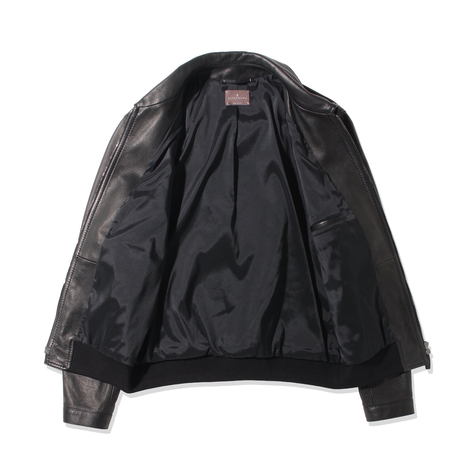 Bomber JK Grain Leather Black – MINIMAL WARDROBE（ミニマル