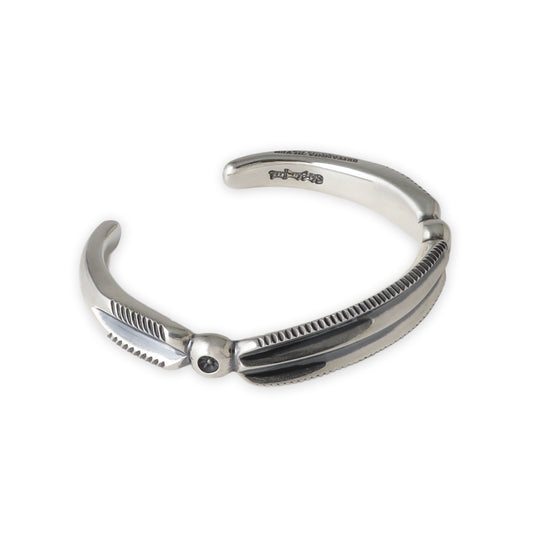 Flat top feather Bangle