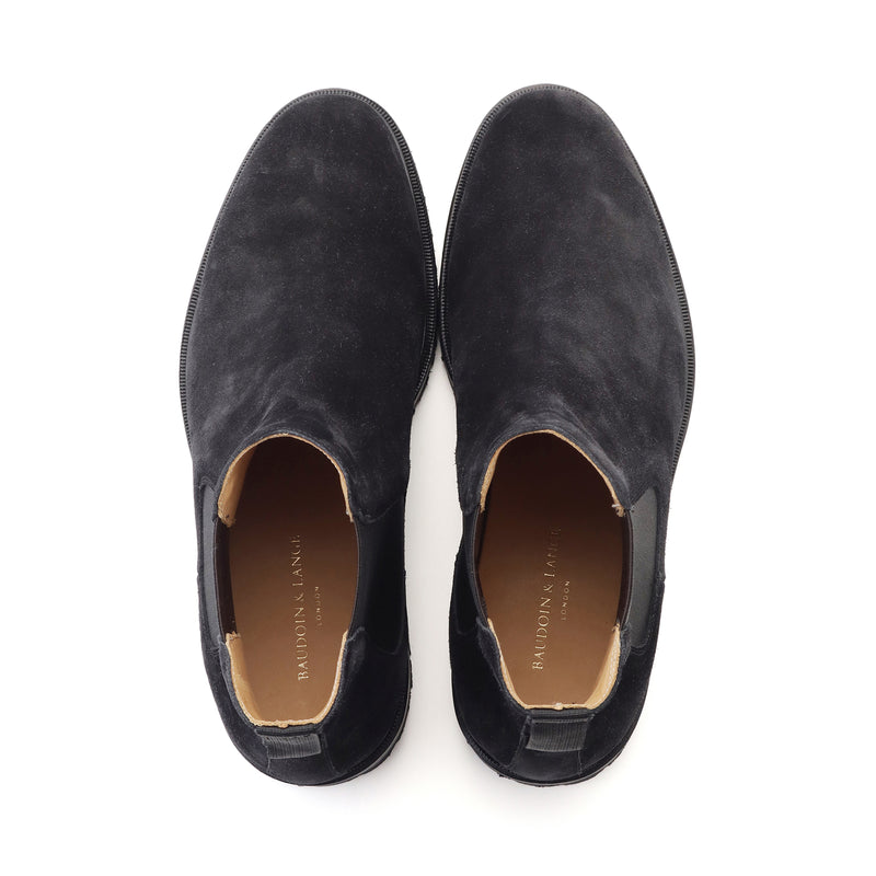 スエードチェルシーブーツ ブラック