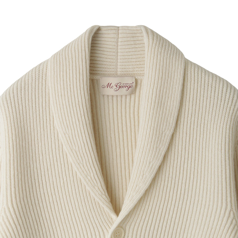 Mc George ショールカーディガン イングリッシュリブ シングルブレス