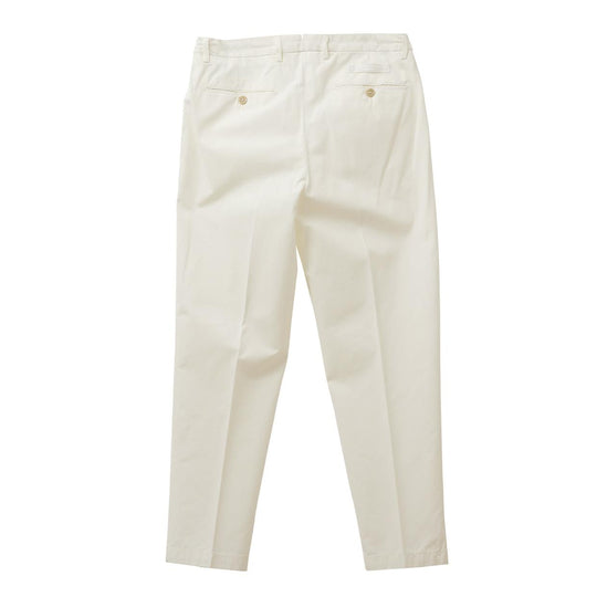 26SS PORTOBELLO コットン ツープリーツ ワイドテーパードパンツ ホワイト