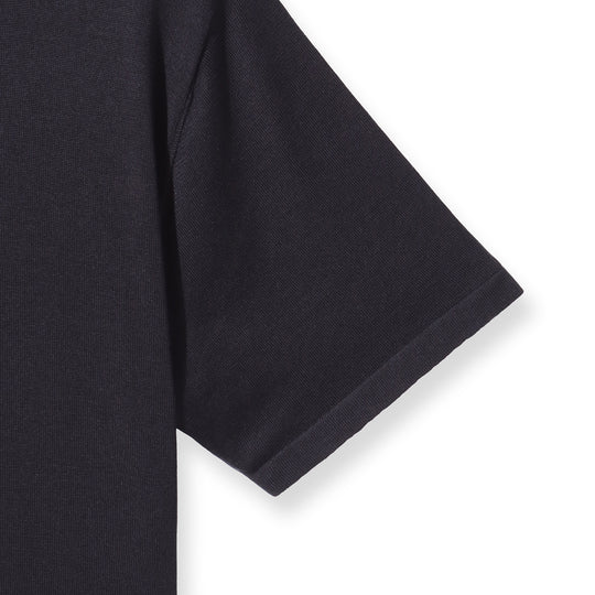14ゲージウォッシャブルシルク ニットTシャツ ブラック