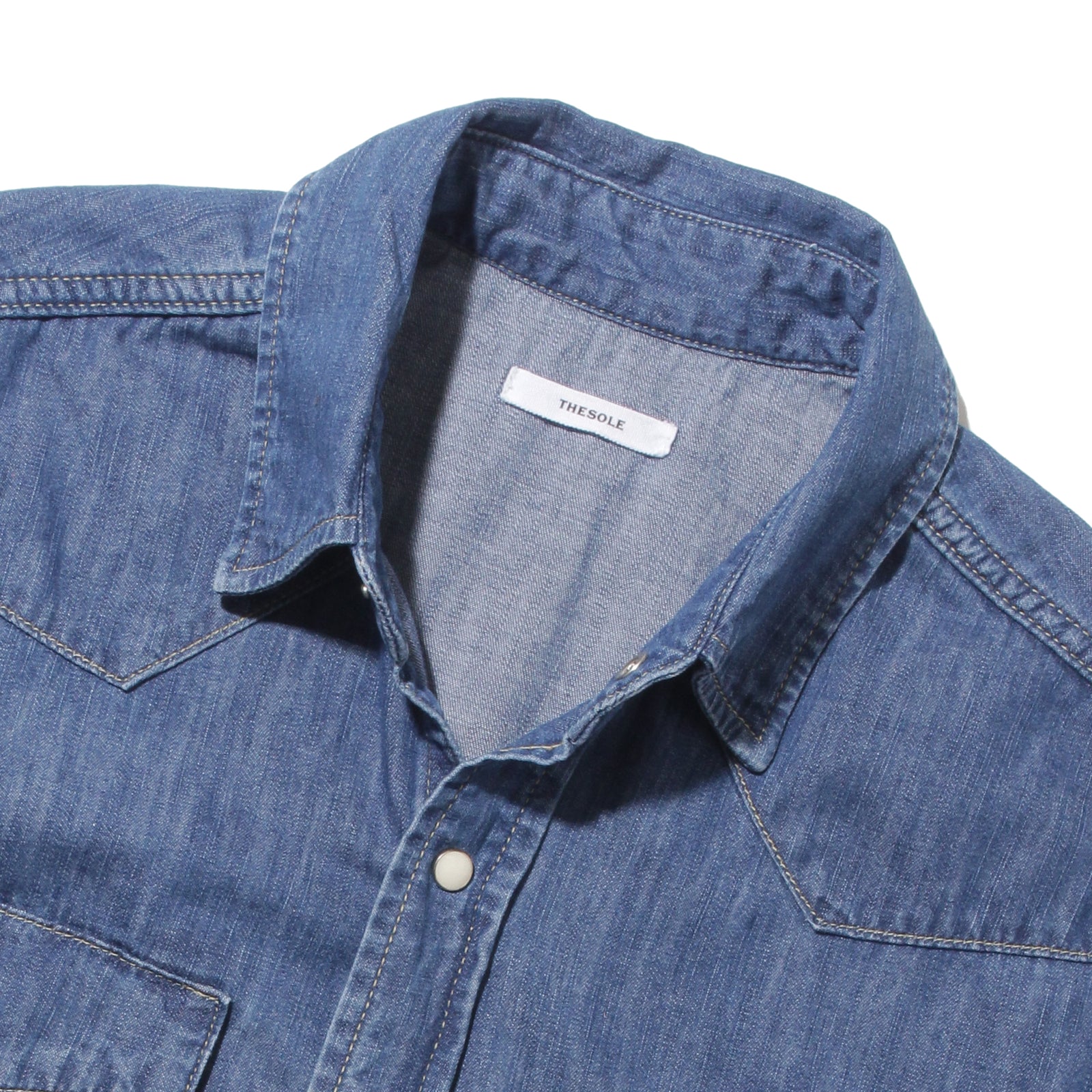 干場別注】VINTAGE BLUE DENIM WESTERN SHIRTS – MINIMAL WARDROBE