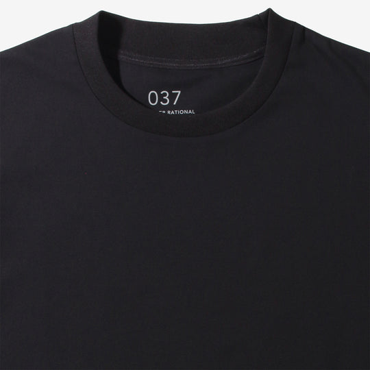 037_WW シルケットクルーネック ベーシックTシャツ ブラック