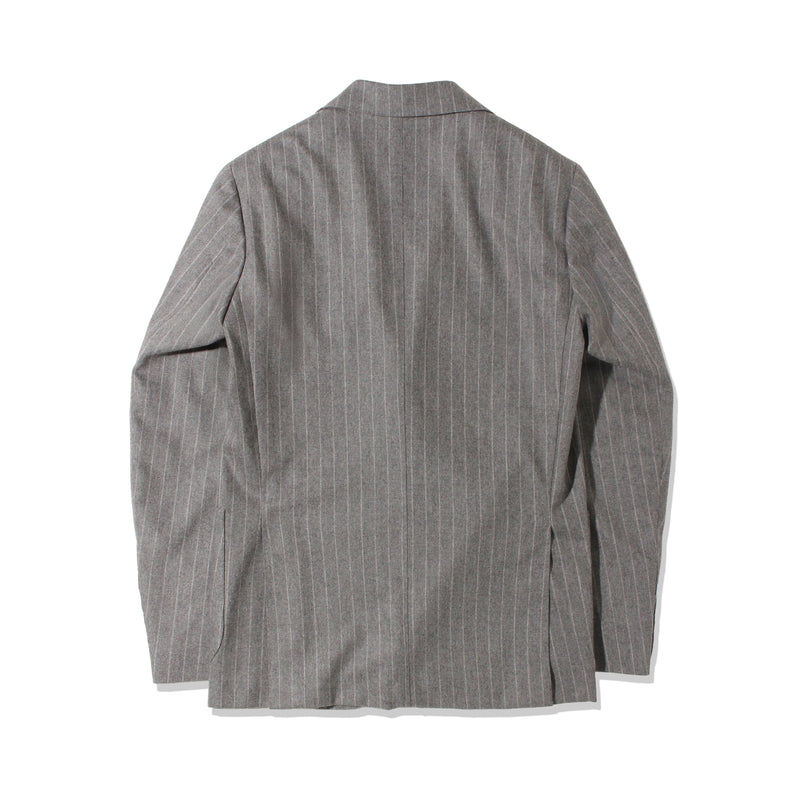 【干場別注】 チョークストライプスーツ グレー