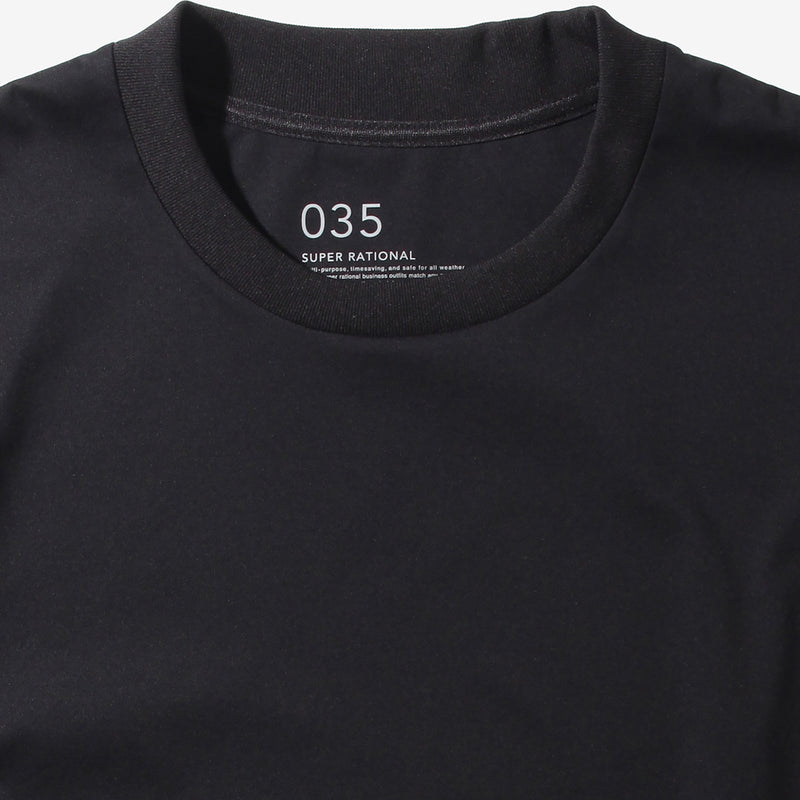 シルケット クルーネックTシャツ（スリムFIT）035_WW ブラック