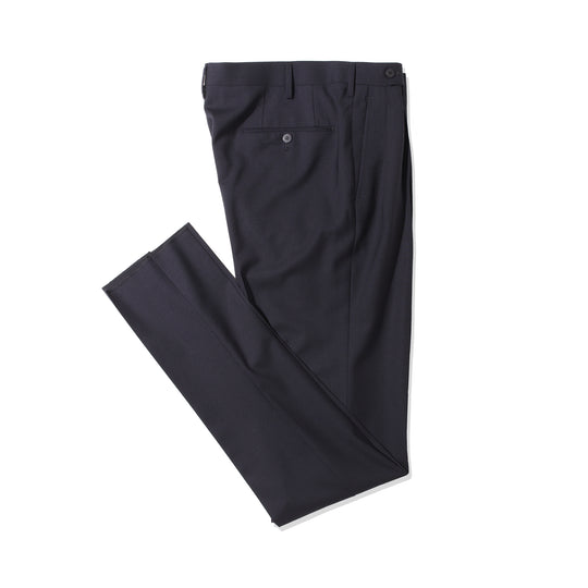 干場別注 2プリーツ　ウールパンツ ネイビー