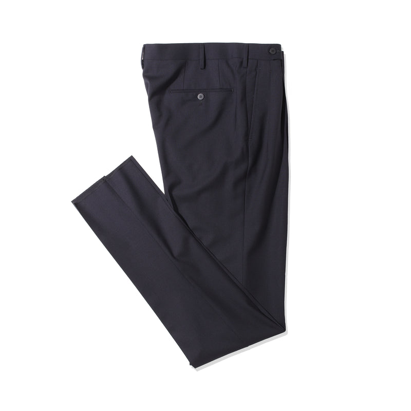 干場別注 2プリーツ　ウールパンツ ネイビー