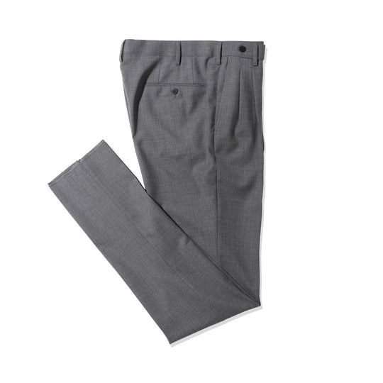 干場別注 2プリーツ　ウールパンツ ミディアムグレー