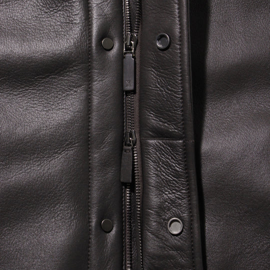 Mouton Hoodie Short Jacket Charcoal
