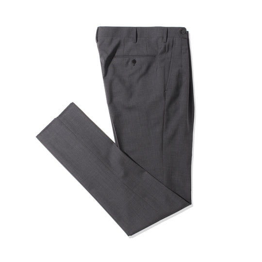 干場別注 2プリーツ　ウールパンツ チャコールグレー