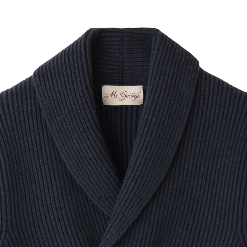 ショールカーディガン イングリッシュリブ ダブルブレステッド