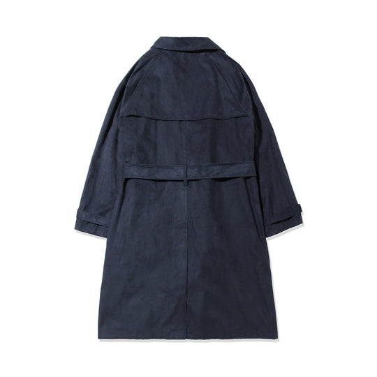 トレンチコート フェイクスエード ネイビー