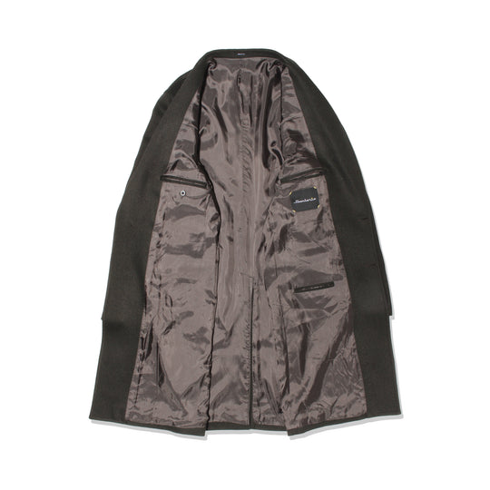 【干場別注】ストレッチカバートクロスチェスターコート ブラウン