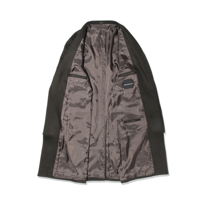 【干場別注】ストレッチカバートクロスチェスターコート ブラウン