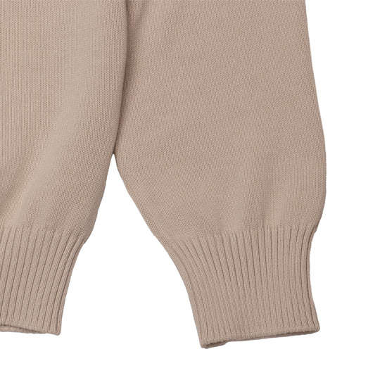 8G ソフトコットン リブ クルーネック L/SLV ベージュ