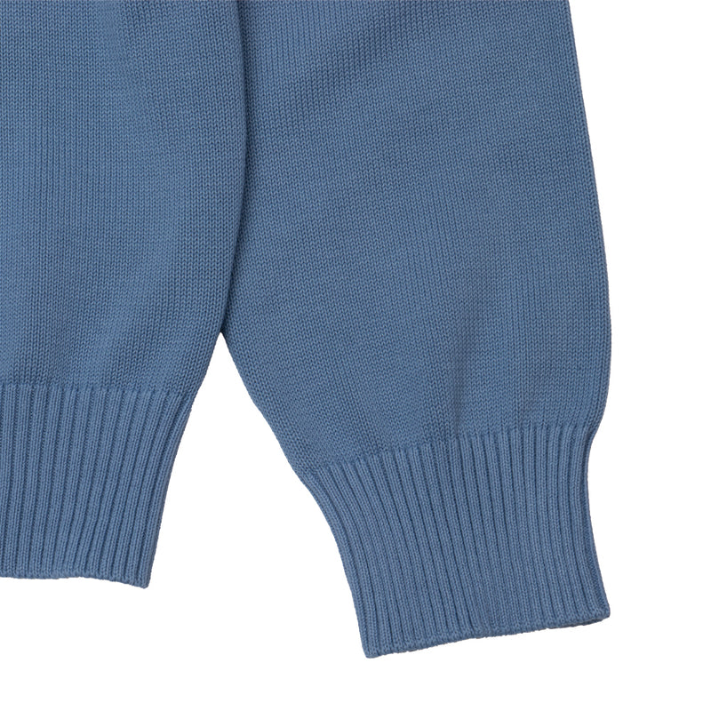8G ソフトコットン リブ クルーネック L/SLV ブルー – MINIMAL WARDROBE