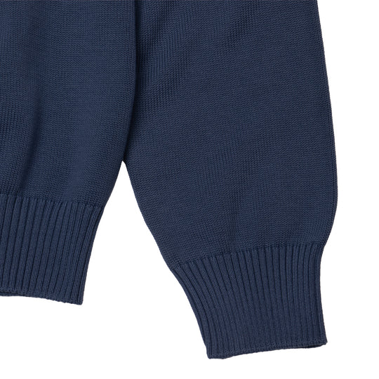 8G ソフトコットン リブ クルーネック L/SLV ネイビー