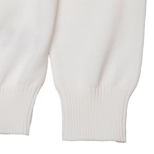 8G ソフトコットン リブ クルーネック L/SLV ホワイト
