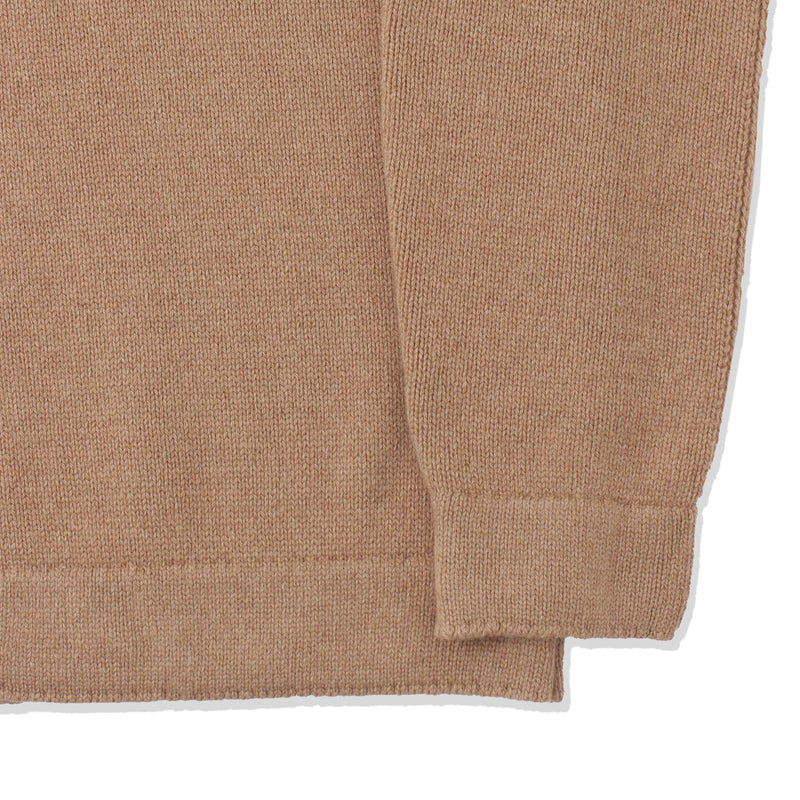 【干場別注】カシミヤミドルゲージ コマンドニット キャメル