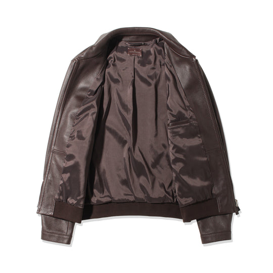 Bomber JK Grain Leather Bordeaux Brown