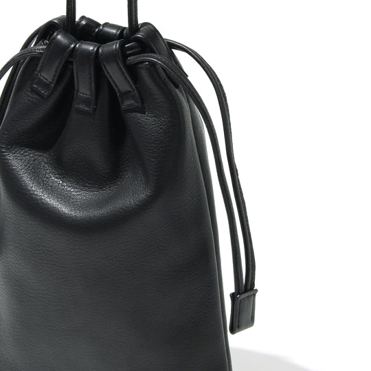 Coulisse 巾着袋 サドルレザー ブラック