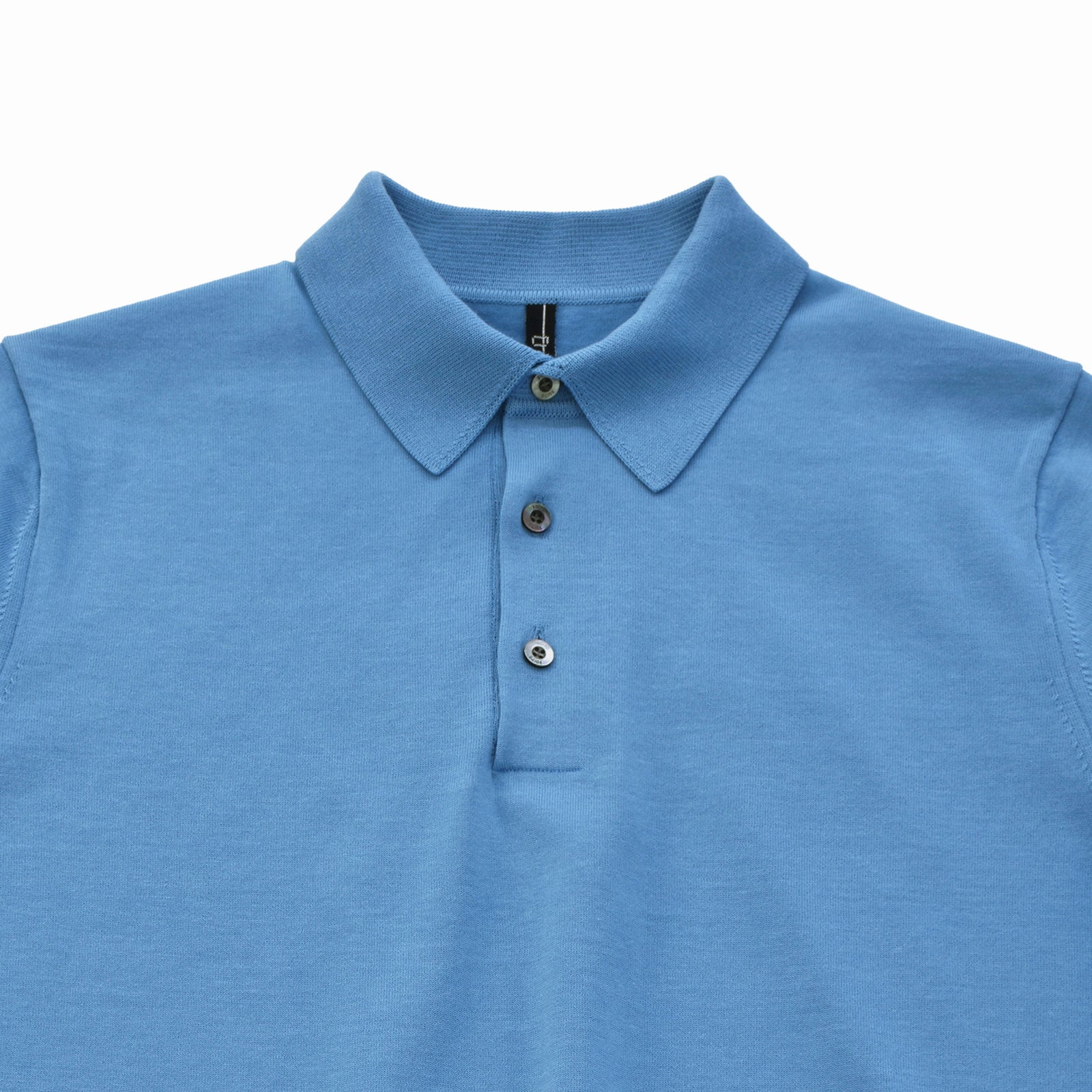 terroir ニットポロ サックスブルー – MINIMAL WARDROBE