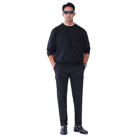 26AW ANNAPOLIS コットンストレッチ カーゴパンツ ブラック