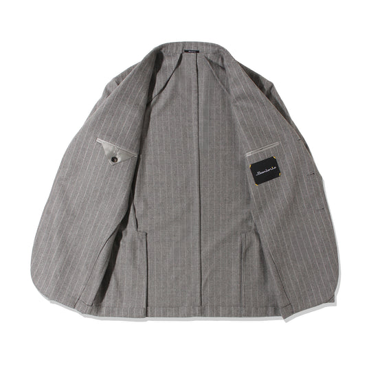 【干場別注】 チョークストライプスーツ グレー