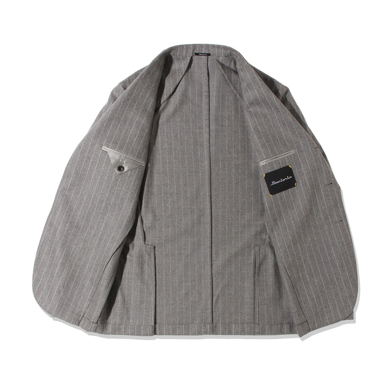 【干場別注】 チョークストライプスーツ グレー