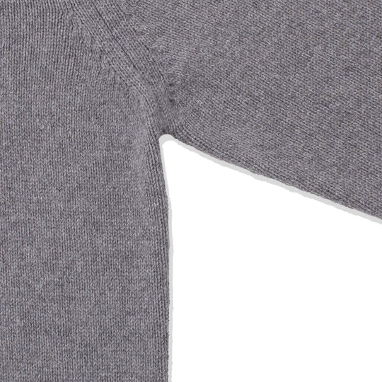 【干場別注】カシミヤミドルゲージ コマンドニット グレー