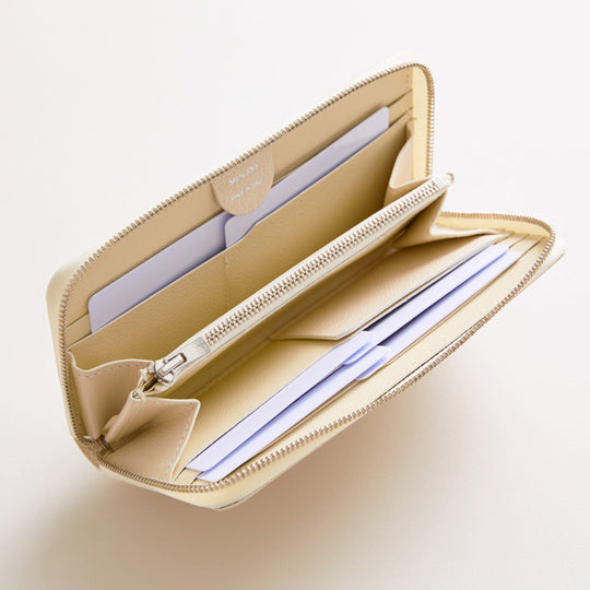 Mini Round Zip Long Wallet 長財布 409 オフホワイト