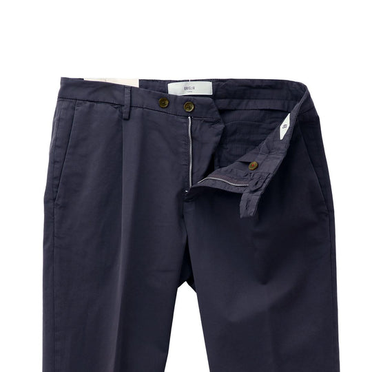 26SS BG07 コットン ストレッチ ワンプリーツ テーパードパンツネイビー