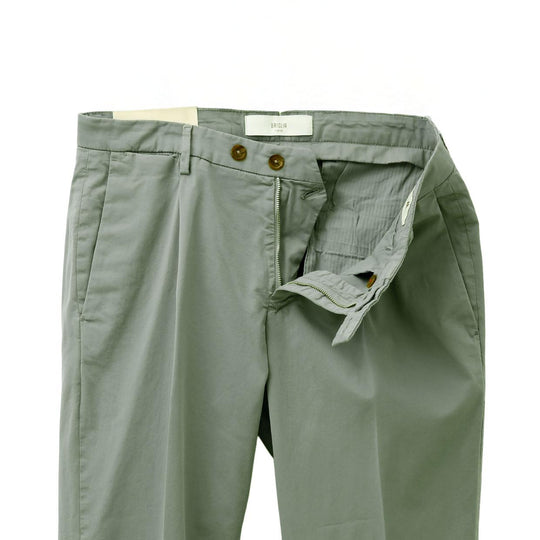 26SS BG07 コットン ストレッチ ワンプリーツ テーパードパンツ ライトグリーン