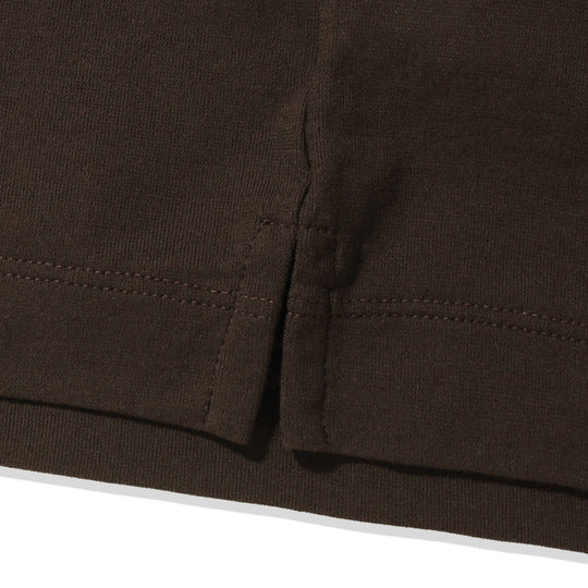 ICE COTTON & CREPE 半袖ポロ ダークブラウン