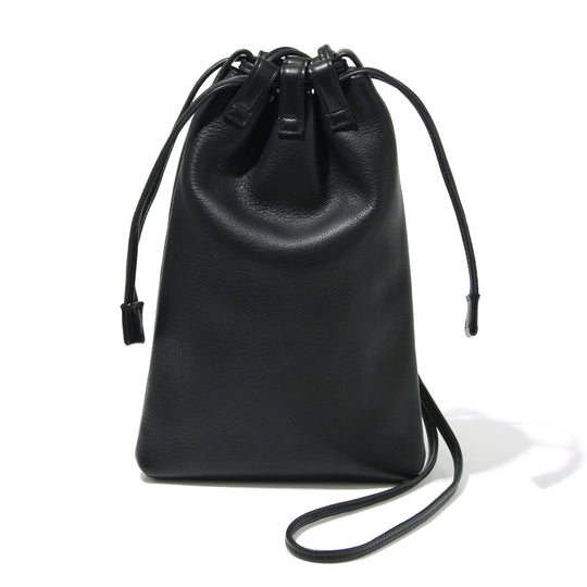 Coulisse 巾着袋 サドルレザー ブラック