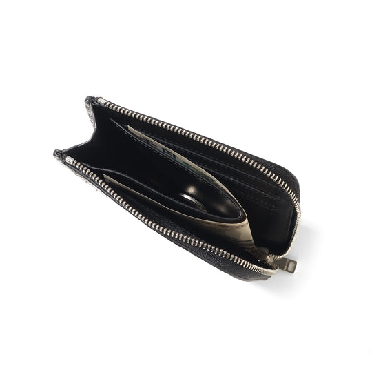 クロコダイル L字ジップウォレット ブラック