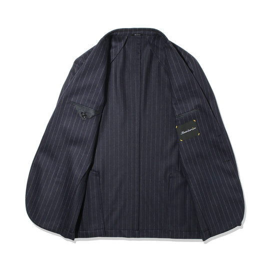 【干場別注】 チョークストライプスーツ ネイビー