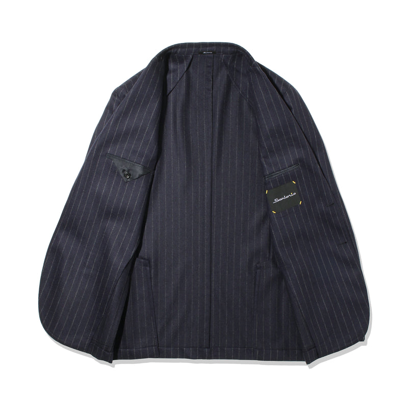 【干場別注】 チョークストライプスーツ ネイビー