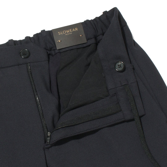 テクノジャージー バーズアイ ノープリーツ  ブルー