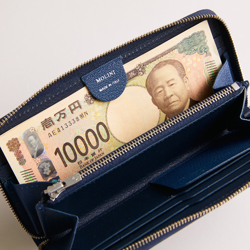 Mini Round Zip Long Wallet 長財布 409 ネイビー – MINIMAL WARDROBE
