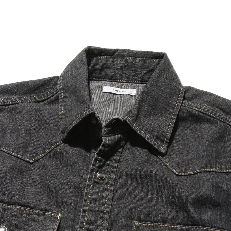 【干場別注】VINTAGE BLACK DENIM WESTERN SHIRTS