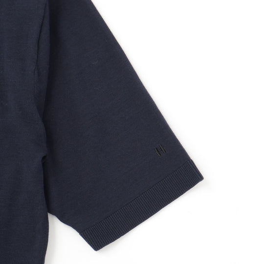 【干場義雅×DRESSTERIOR】ニットポロシャツ ネイビー