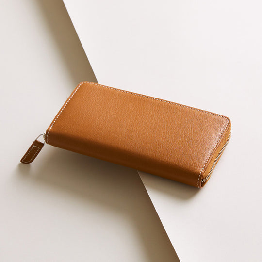 Mini Round Zip Long Wallet 長財布 409 キャメル